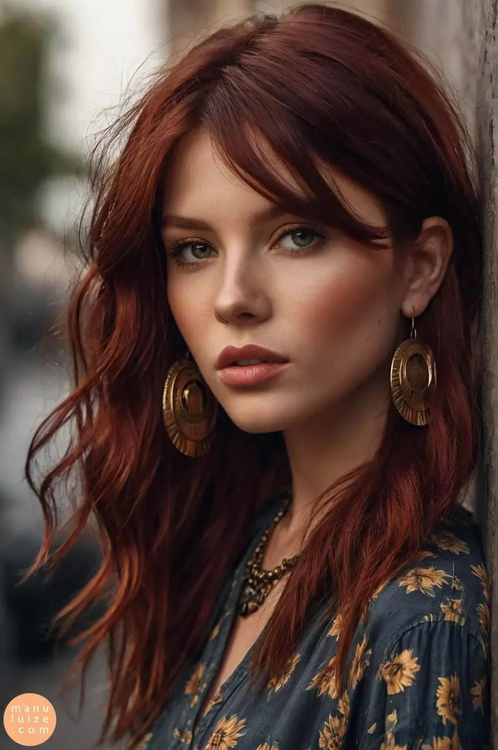 Strawberry copper blonde hair with a soft blend of golden blonde and light copper hues, creating a sun-kissed, feminine look